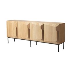 buffet stairs en chêne 4 portes vernis ethnicraft