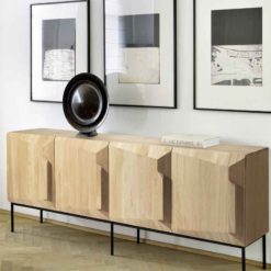 buffet stairs en chêne 4 portes vernis ethnicraft
