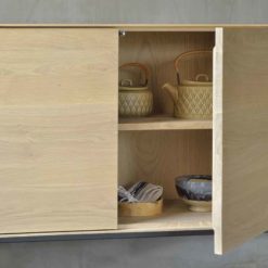 buffet whitebird en chene vernis 3 portes ethnicraft