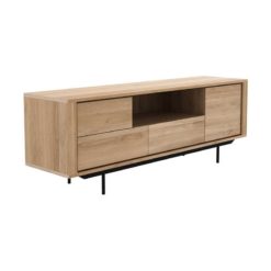 meuble tv shadow en chene 1 porte métal noir ethnicraft
