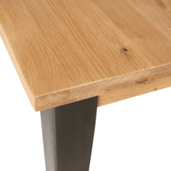 Table rectangulaire en chêne, pied en métal, zago, galerie alréenne auray 56