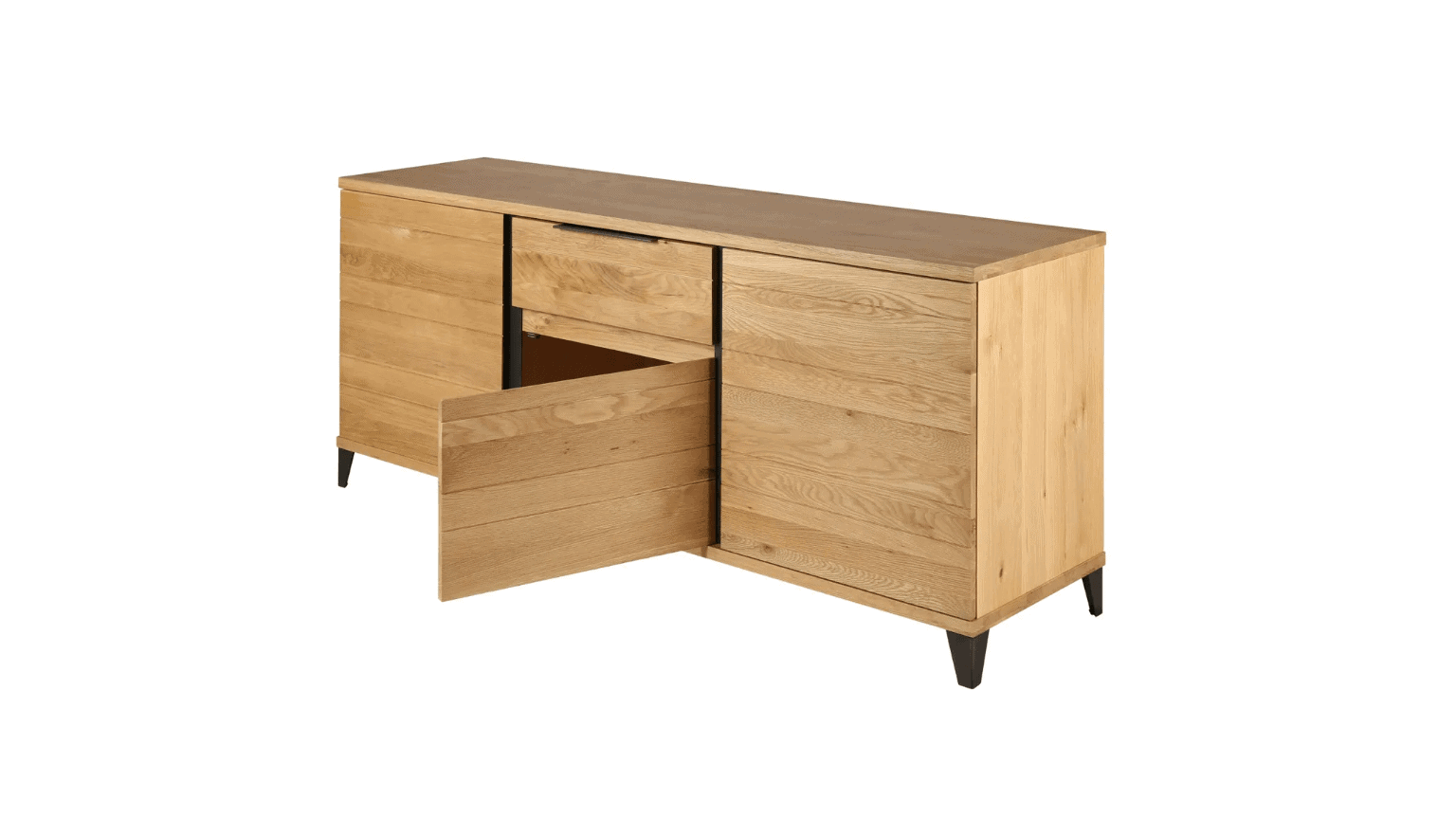 Buffet en chêne, pied en métal, zago, galerie alréenne auray 56