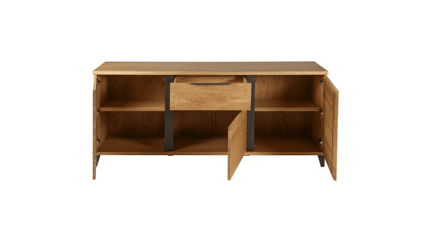 Buffet en chêne, pied en métal, zago, galerie alréenne auray 56
