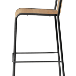 Chaise de Bar en chêne, pied en métal, zago, galerie alréenne auray 56