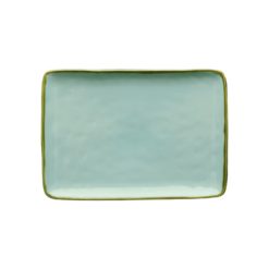 Assiette rectangle vert eau thun milano galerie alréenne auray 56
