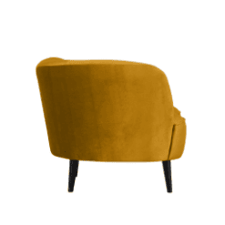 Fauteuil Sara lounge, ocre, orientation gauche - De Eekhoorn galerie alréenne auray 56