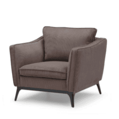 Fauteuil Cléo, chocolat, velours côtelé - Zago galerie alréenne auray 56