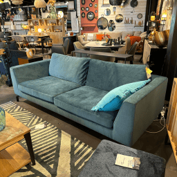canapé bleu - bonnes affaires galerie alréenne auray 56