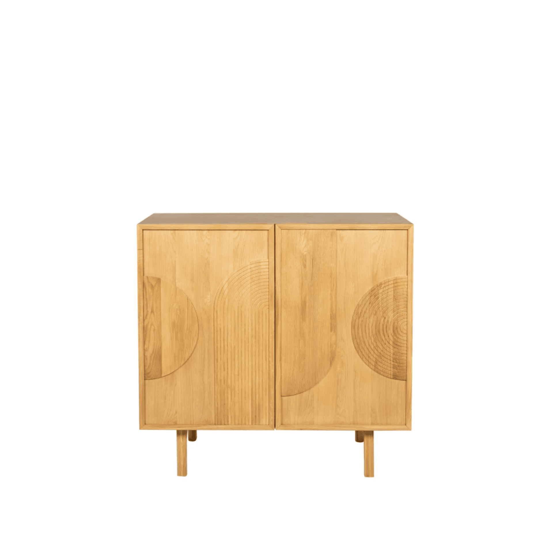 Meuble haut en chêne à motifs, 2 portes