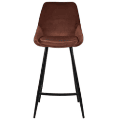 Chaise îlot, velours chocolat