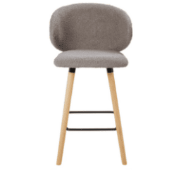Chaise snack, tissu bouclé taupe