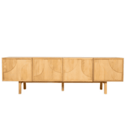 Meuble TV en chêne à motifs, 4 portes