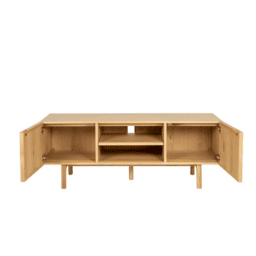 Petit Meuble TV en chêne à motifs, 2 portes – Image 3