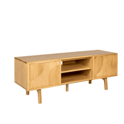 Petit Meuble TV en chêne à motifs, 2 portes – Image 2