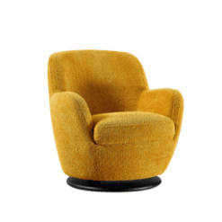Fauteuil pivotant, jaune