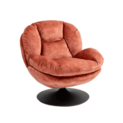 Fauteuil pivotant T, velours rose