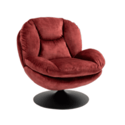 Fauteuil pivotant T, velours bordeaux