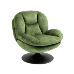 Fauteuil pivotant T, velours vert