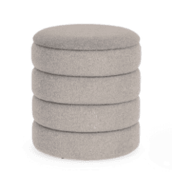 Pouf K, coffre gris