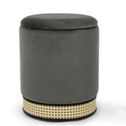 Pouf M, coffre gris