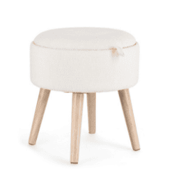 Pouf Zo, coffre-tablette blanc