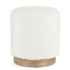 Pouf Zo, coffre teddy blanc