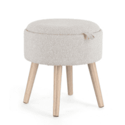 Pouf Zo, coffre-tablette gris