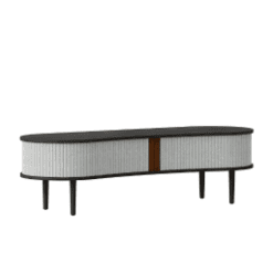 Banc / Meuble TV, Auda, chêne noir, Argent