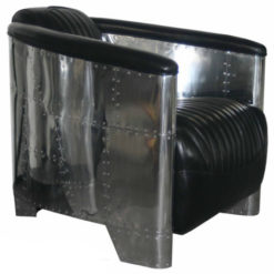 Fauteuil en cuir noir vintage Galerie Alréenne Auray