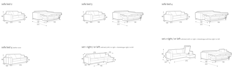 Versions du canapé Sits Lukas