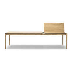 table en bois brut à rallonge ethnicraft ouverte