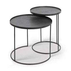 set de tables d'appoint pour plateaux ronds S/L ethnicraft