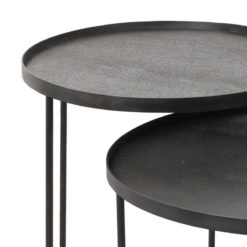 set de tables d'appoint pour plateaux ronds S/L ethnicraft