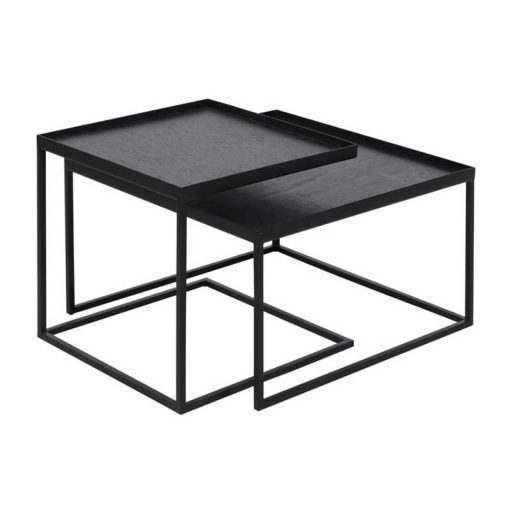 set de tables basses pour plateaux carrés S/L Ethnicraft