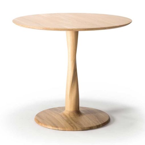 table torsion ronde en chene ethnicraft