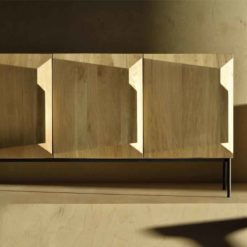 buffet stairs en chêne 3 portes vernis ethnicraft