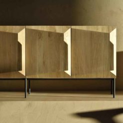 buffet stairs en chêne 4 portes vernis ethnicraft