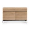 buffet ligna en chene 2 portes 2 tiroirs pieds en métal noir ethnicraft
