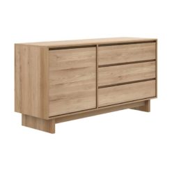 buffet wave 1 porte 3 tiroirs en chene ethnicraft