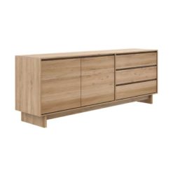buffet wave 2 portes 3 tiroirs en chene ethnicraft