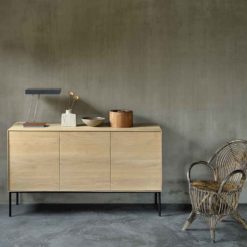 buffet whitebird en chene vernis 3 portes ethnicraft