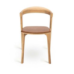 chaise bok en chene cuir cognac ethnicraft