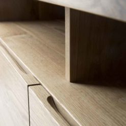 meuble tv ligna 3 tiroirs en chene ethnicraft