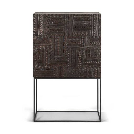 armoire tabwa en teck noir vernis ethnicraft