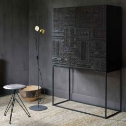 armoire tabwa en teck noir vernis ethnicraft