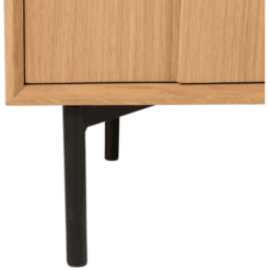 Meuble TV d'angle, avec un espace sans tiroir et deux tiroirs en dessous, pied en métal, en chêne, zago, galerie alréenne auray 56