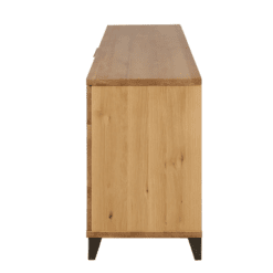 Buffet en chêne porte coté gauche et porte + tiroir coté droit, pied en métal, zago, galerie alréenne auray 56