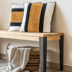 Banc en chêne, pied en métal, zago, galerie alréenne auray 56