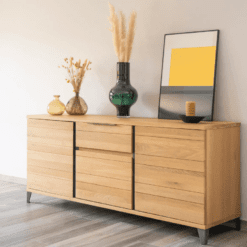 Buffet en chêne, pied en métal, zago, galerie alréenne auray 56