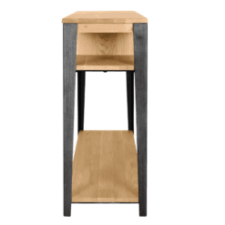 Console en chêne, pied en métal, zago, galerie alréenne auray 56